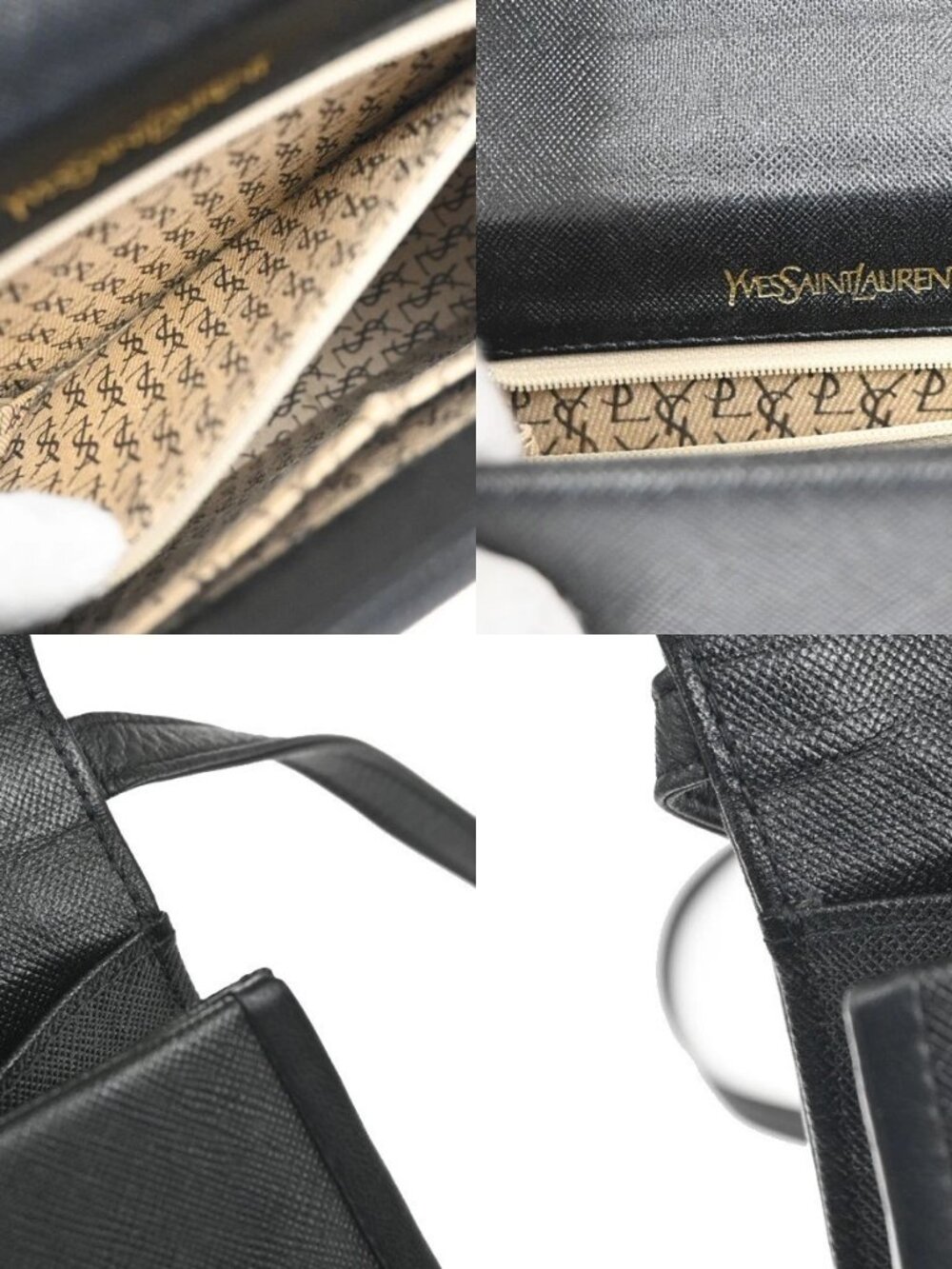 YVES SAINT LAURENT Logo Mini Crossbody Shoulder Bag Leather Black GHW 32YH926 - Picture 13 of 14
